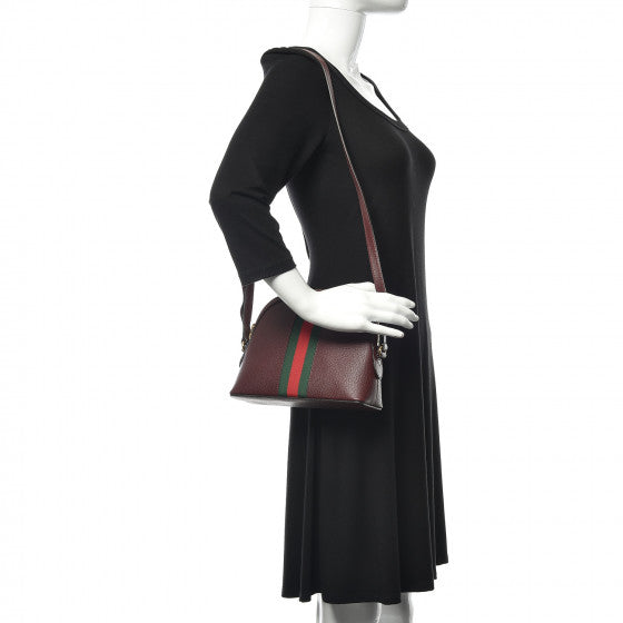 GUCCI Burgundy Red Leather Ophidia Shoulder Bag