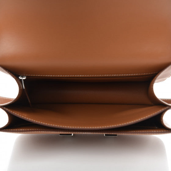 HERMES Brown Leather Constance 24 Shoulder Bag