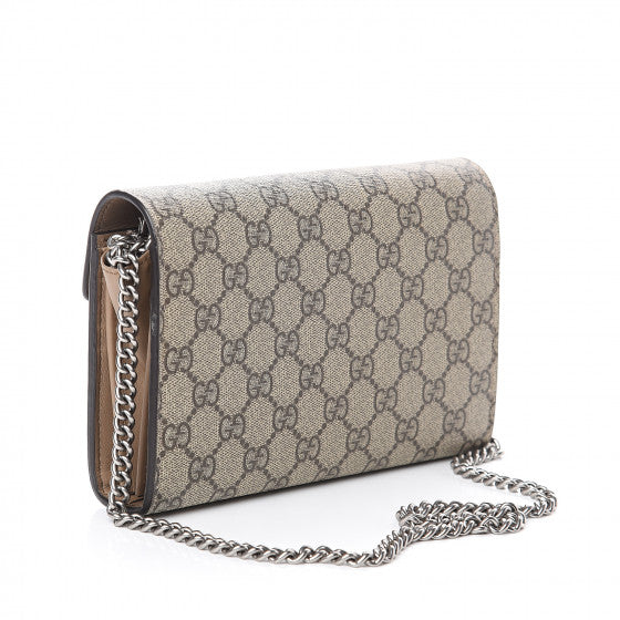 GUCCI Beige Monogram Dionysus Wallet Shoulder Bag