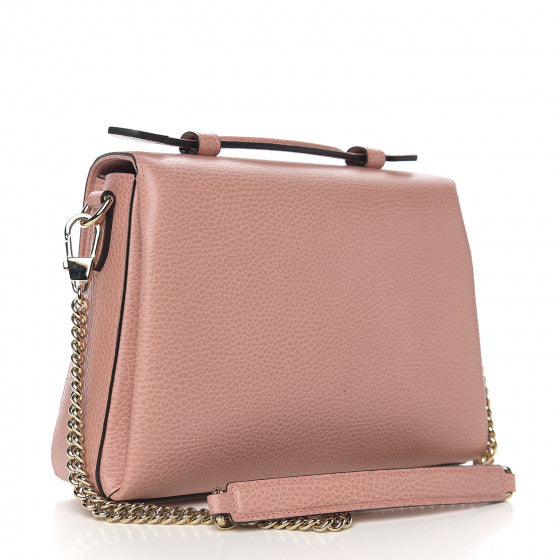 GUCCI Pink Leather Interlocking G Top Handle Shoulder Bag