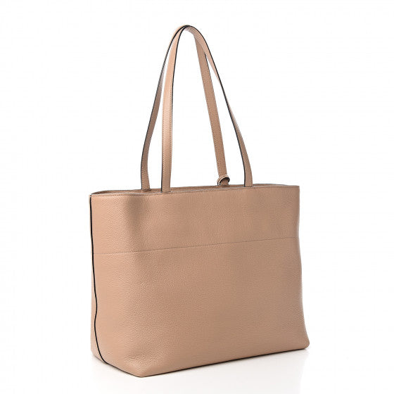 PRADA Beige Cammeo Leather Tote Bag