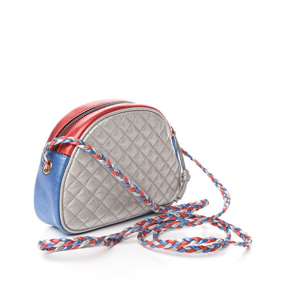 GUCCI Red & Blue Quilted Leather Shoulder Bag