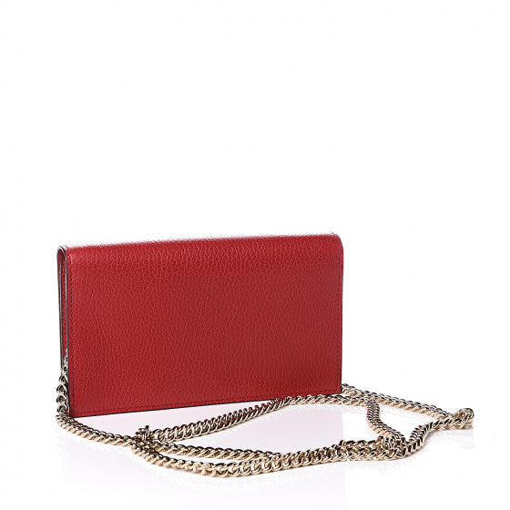 GUCCI Red Leather Betty Wallet Crossbody Bag