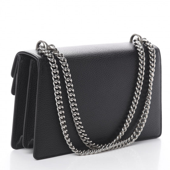 GUCCI Black Leather Small Dionysus Shoulder Bag