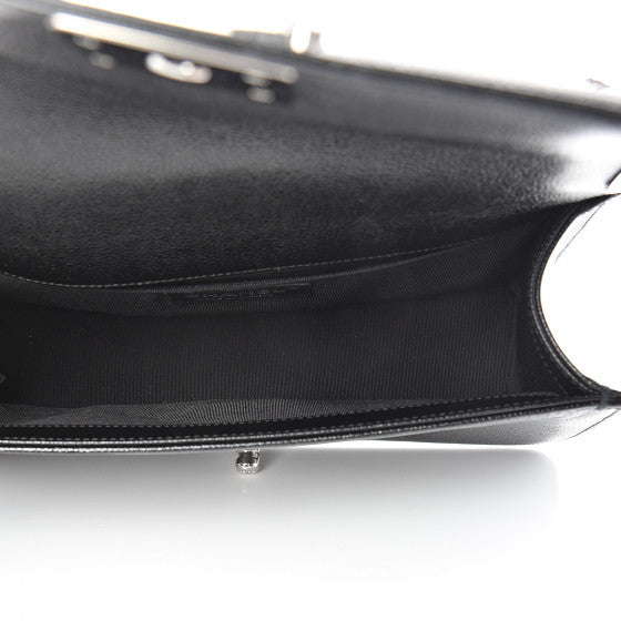 CHANEL Black Chevron Leather Boy Flap Shoulder Bag