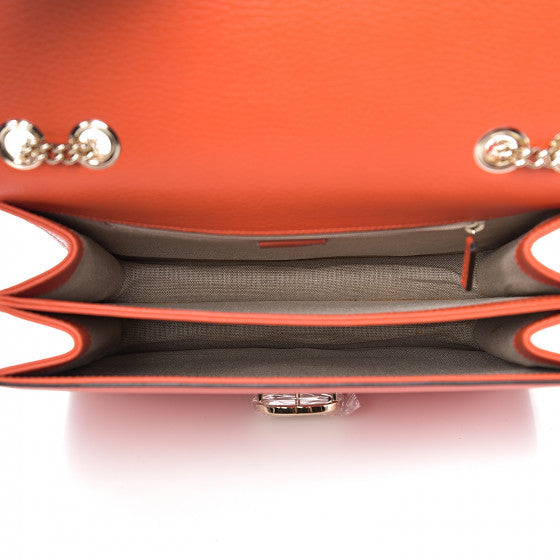 GUCCI Orange Leather Interlocking G Shoulder Bag