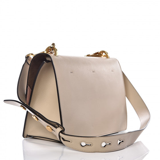 FENDI Beige Leather Kan U Shoulder Bag