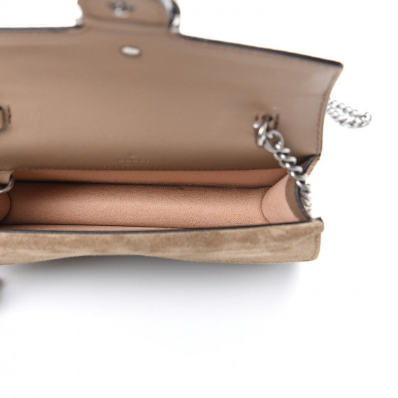 GUCCI Supreme Monogram & Taupe Super Mini Dionysus Shoulder Bag