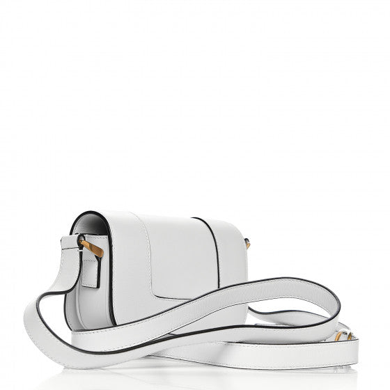 VALENTINO White Leather Small Vlogo Shoulder Bag