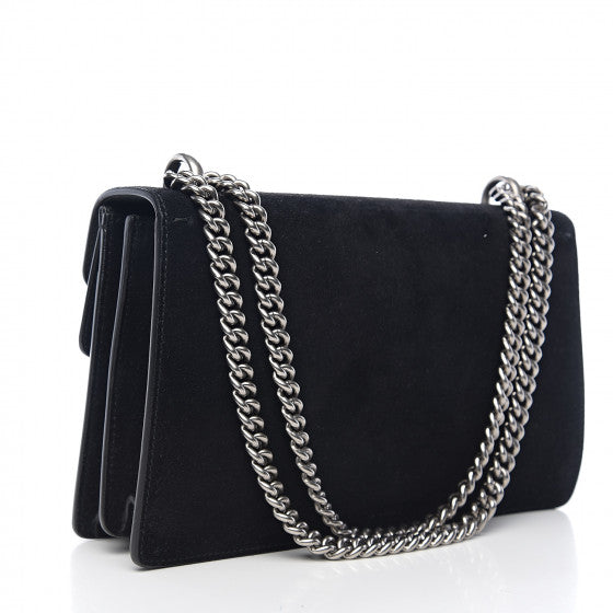 GUCCI Black Suede Small Dionysus Shoulder Bag