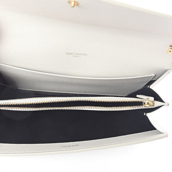 YVES SAINT LAURENT White Leather Uptown Crossbody Bag