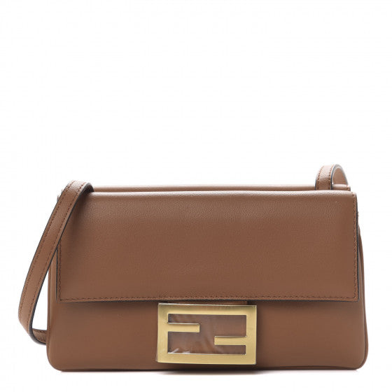 FENDI Brown Leather Baguette Shoulder Bag
