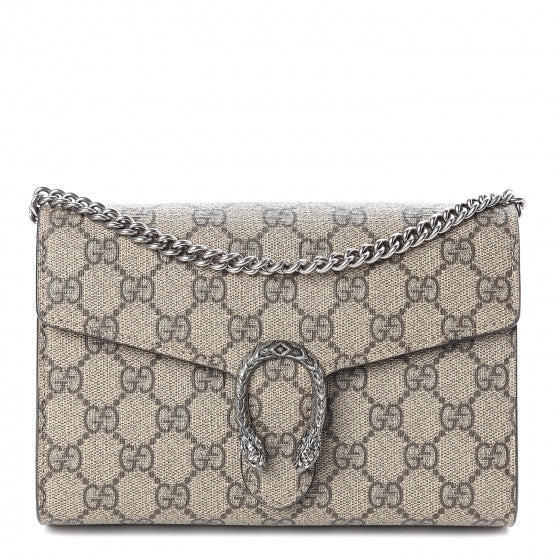 GUCCI Beige Monogram Dionysus Wallet Shoulder Bag