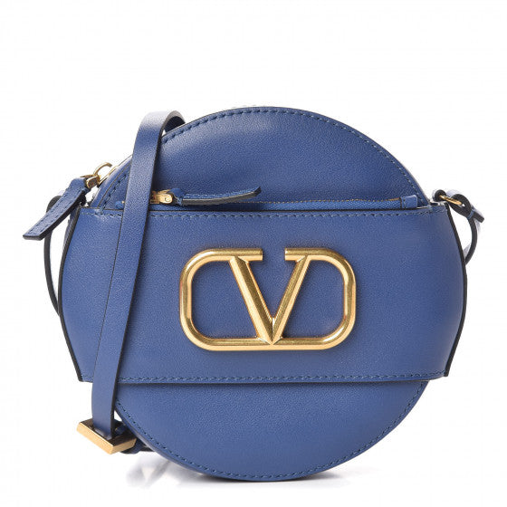 VALENTINO Blue Leather VLogo Crossbody Bag