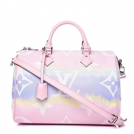 LOUIS VUITTON Pastel Pink Escale Speedy 30 Bandouliere Shoulder Bag