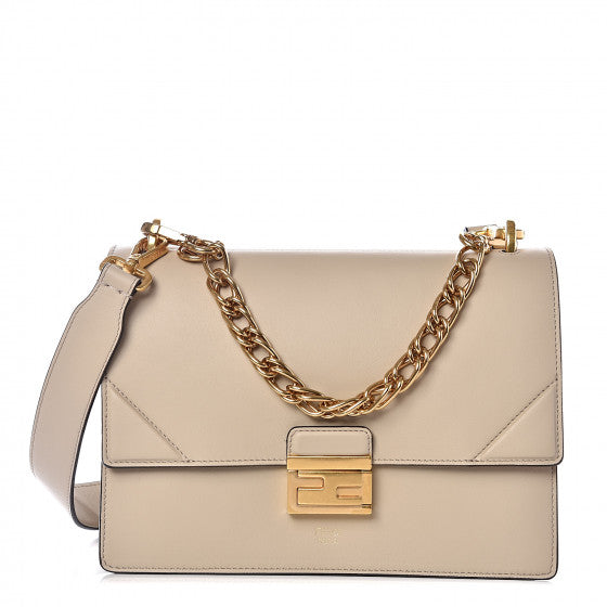 FENDI Beige Leather Kan U Shoulder Bag