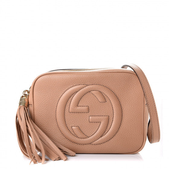 GUCCI Beige Leather Soho Disco Shoulder Bag