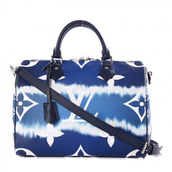 LOUIS VUITTON Blue Monogram Escale Speedy 30 Bandouliere Shoulder Bag