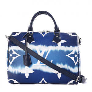 LOUIS VUITTON Blue Monogram Escale Speedy 30 Bandouliere Shoulder Bag
