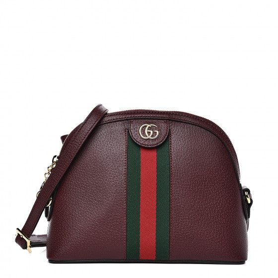 GUCCI Burgundy Red Leather Ophidia Shoulder Bag