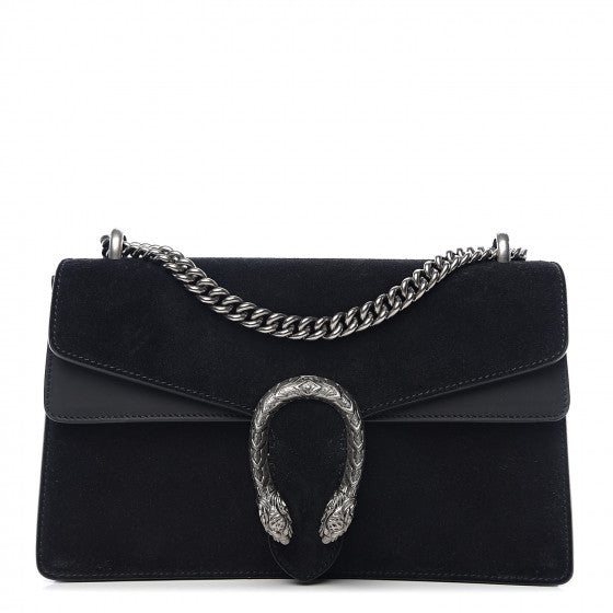 GUCCI Black Suede Small Dionysus Shoulder Bag