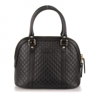 GUCCI Black Guccissima Leather Small Dome Shoulder Bag
