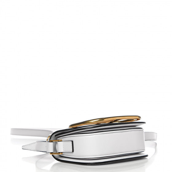 VALENTINO White Leather Small Vlogo Shoulder Bag