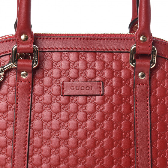 GUCCI Red Guccissima Leather Small Dome Shoulder Bag