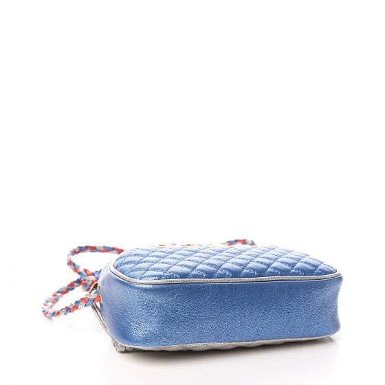 GUCCI Red & Blue Quilted Leather Shoulder Bag