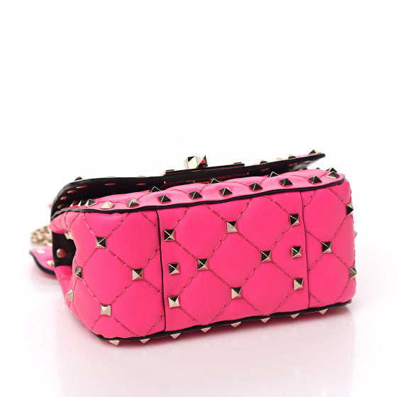 VALENTINO Pink Leather Micro Rockstuds Shoulder Bag