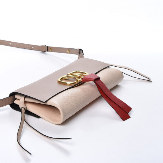 VALENTINO Brown Leather VRing Shoulder Bag