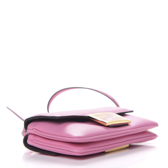 FENDI Pink Leather Baguette Shoulder Bag