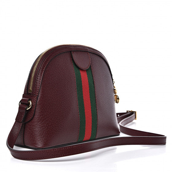 GUCCI Burgundy Red Leather Ophidia Shoulder Bag