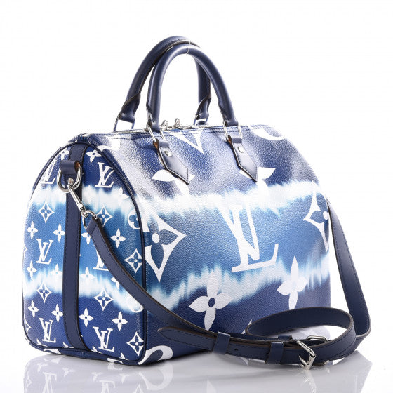 LOUIS VUITTON Blue Monogram Escale Speedy 30 Bandouliere Shoulder Bag