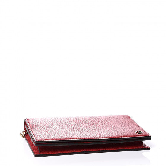 GUCCI Red Leather Betty Wallet Crossbody Bag