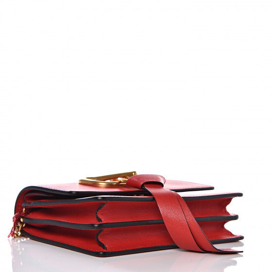 VALENTINO Red Leather VRing Crossbody Bag