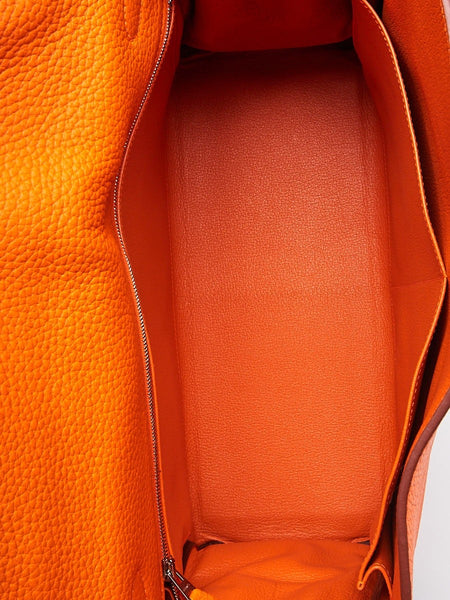 HERMES 35cm Orange Clemence Leather Kelly Retourne Shoulder Bag