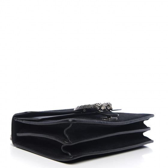 GUCCI Black Suede Small Dionysus Shoulder Bag
