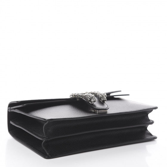 GUCCI Black Leather Small Dionysus Shoulder Bag