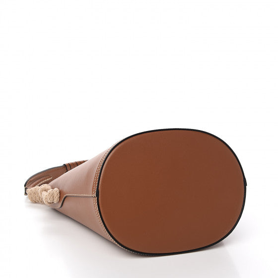 PRADA Brown Leather Bucket Tote Bag