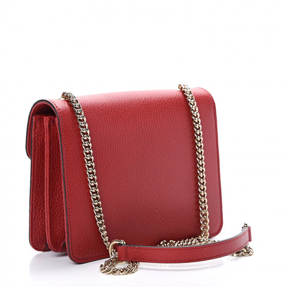 GUCCI Red Leather Interlocking G Shoulder Bag