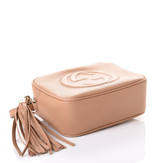GUCCI Beige Leather Soho Disco Shoulder Bag