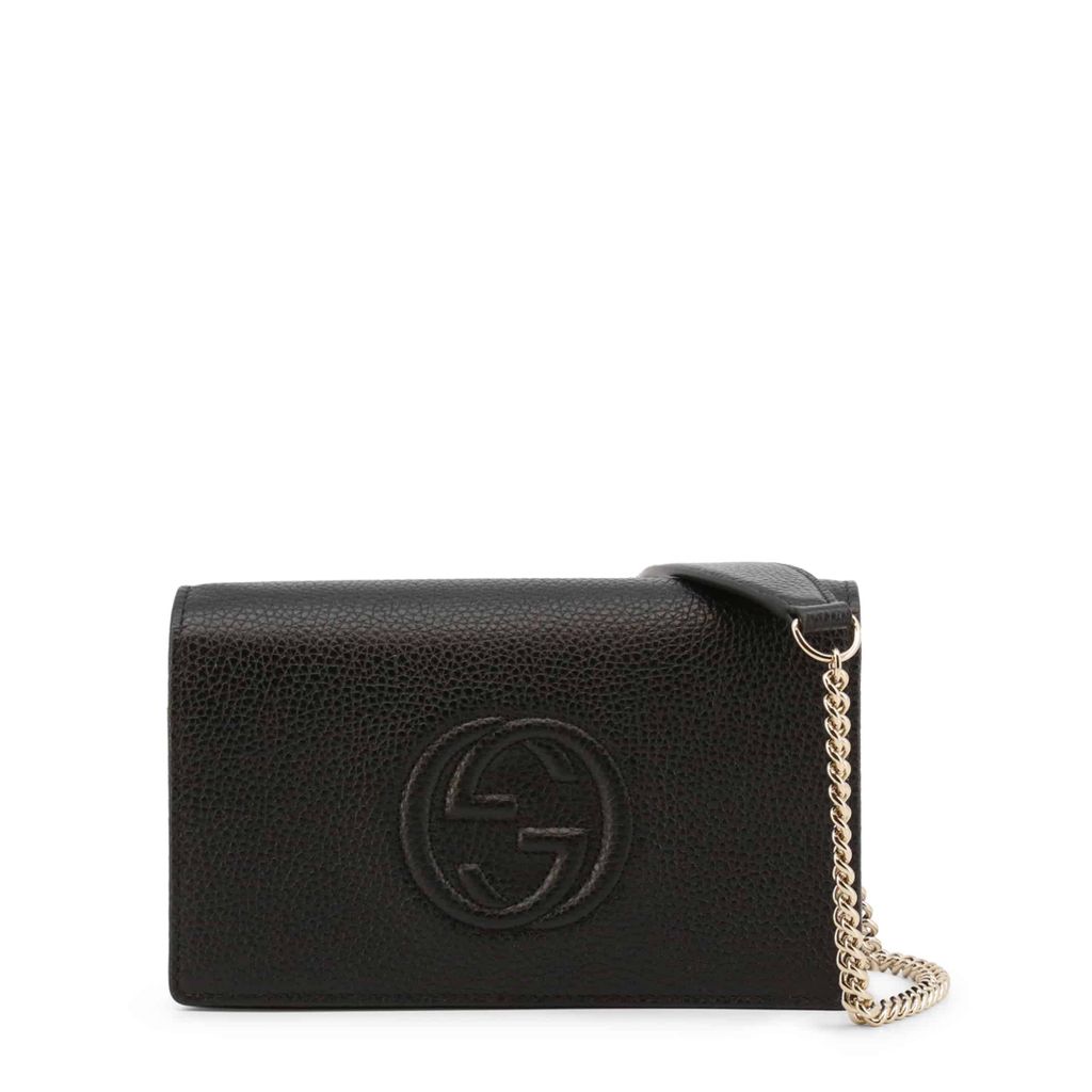 GUCCI Black Leather Disco Crossbody Bag