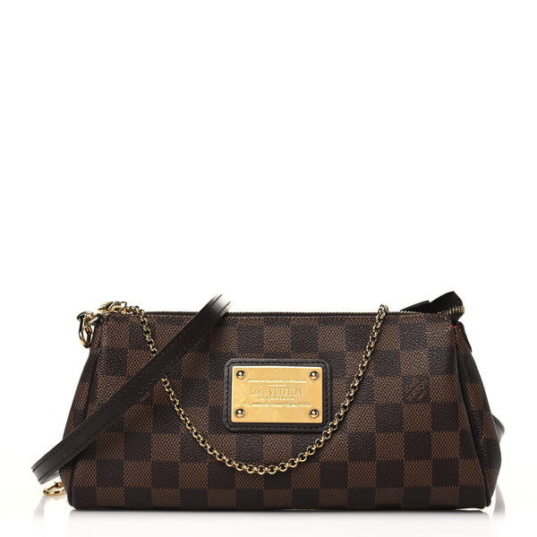 LOUIS VUITTON Brown Damier Ebene Print Crossbody Clutch Bag