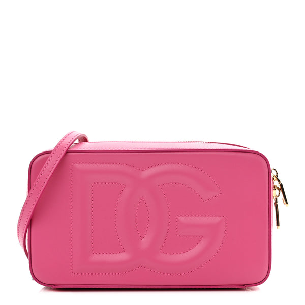 DOLCE & GABBANA Pink Leather Crossbody Clutch Bag