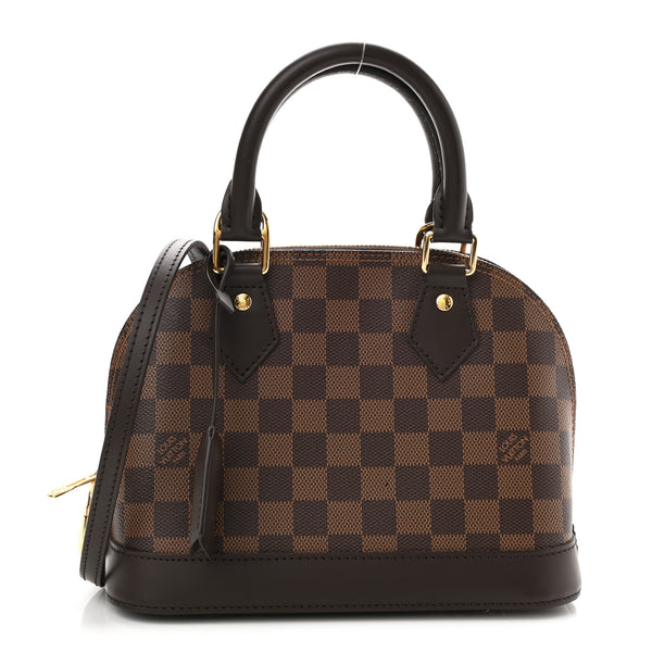 LOUIS VUITTON Brown Damier Ebene Print Small Dome Crossbody Bag