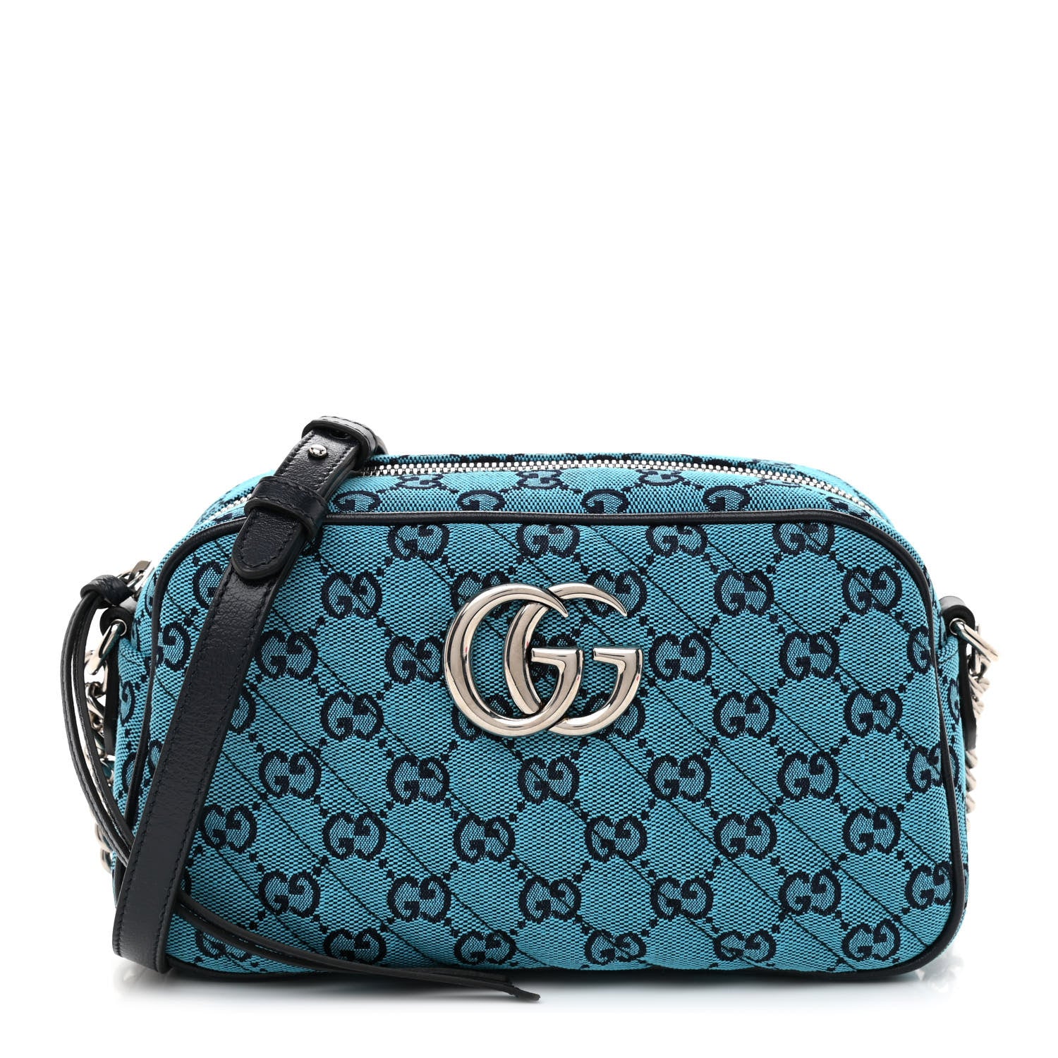 GUCCI Blue Monogram Marmont Crossbody Bag
