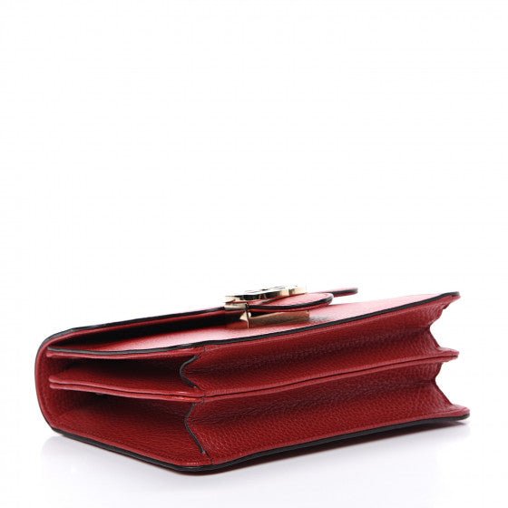 GUCCI Red Leather Interlocking G Shoulder Bag