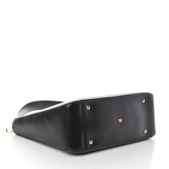 FENDI Black Leather FF Tote Bag