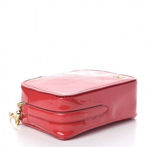 FENDI Red Patent Leather Karligraphy Crossbody Bag